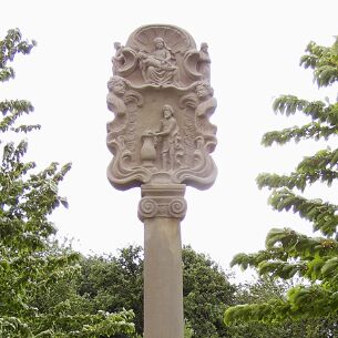 Restaurierung Bildstock Bildhauer und Steinmetz Schneider Werneck-Schleerieth